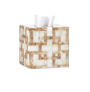 Accessoires de salle de bain en nacre blanche et or en gros faits à la main pour mariage et dîner vaisselle porte-serviettes 2023 - Product Image 1