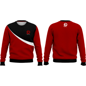 เสื้อสเวตเชิ้ตถักโพลีเอสเตอร์ 100% สีแดง สั่งทำพิเศษด้วยเทคนิค Sublimation แบบสวมหัว OEM - Product Image 6