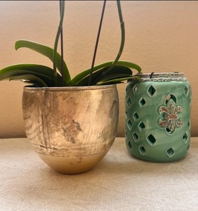 Juego de 3 Macetas Decorativas de Latón Antiguo para Jardín, Diseño Ovalado Tradicional, Diseño Personalizado, Estilo Rústico - Product Image 2