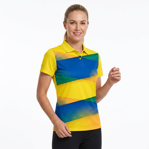 Men's Short Sleeve Polo Shirt Geometric <b>Pattern</b> Yellow Blue Green Sublimation Print Quick Dry <b>Knitted</b> Polyester Casual Fit - Product Image 6