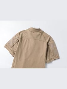 เสื้อยืดแขนสั้นผู้ชาย, เสื้อโปโลแบบสวม Tactical Cargo, เสื้อลายพรางสำหรับกิจกรรมกลางแจ้งพร้อมซิป 1/4 - Product Image 6
