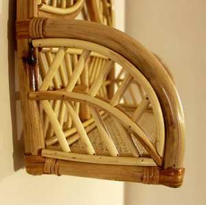 Aesthetic Rainbow Rattan <b>wall</b>-<b>mounted</b> <b>shelf</b> 1-Tier Bamboo Floating Rack Home Kids Nursery Decorative Toy Book Storage <b>Shelf</b> - Product Image 3