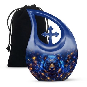 Hermosa urna blanca de cremación de tortuga con gota de lágrima para cenizas humanas con bolsa de terciopelo gratis - Product Image 3