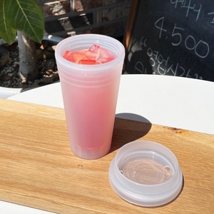 Custom Logo 17oz Double Wall <b>Tumbler</b> 470ml Hard <b>Plastic</b> Translucence BPA Free Hot and Ice - Product Image 5