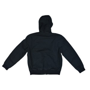 Men's Hooded Bomber <b>Jacket</b> Solid Color Polyester Windproof Winter Casual Thick <b>Zipper</b> Closure Front <b>Pocket</b> Design - Product Image 6