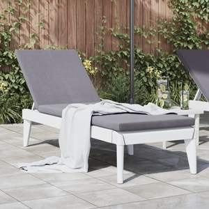 Chaise longue réglable en hauteur standard en polypropylène blanc à 100 % - Product Image 1