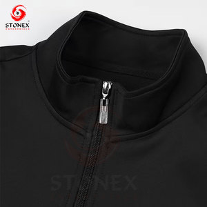 Men Solid Eco-Friendly Long Sleeve Jacket & Trouser Stand Collar <b>Tracksuit</b> Drawstring Casual wear Two Piece Outfit OEM Services - Product Image 3