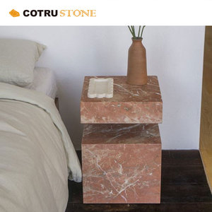 Kích Thước Tùy Chỉnh Ánh Sáng Tự Nhiên Màu Hồng <span class=keywords><strong>Onyx</strong></span> Đá Cẩm Thạch Cube Side Bảng Hot Bán Hiện đại Khối Vuông Plinth Đá Cho Biệt Thự - Product Image 5