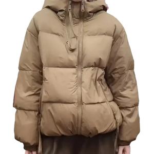 Chaqueta de algodón de invierno para mujer, nuevo estilo, versión coreana, chaqueta holgada con capucha, cuello levantado, transpirable, nailon estampado a la moda - Product Image 1
