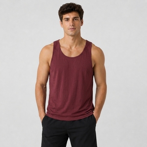 Camiseta sin mangas básica para hombre, mezcla de algodón suave, transpirable, para entrenamiento, gimnasio, correr, informal, deportiva, de verano. - Product Image 6