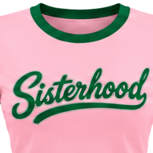   Camiseta informal rosa para mujer con estampado de letras de Sisterhood, manga corta, cuello redondo, suave, inspirada en la hermandad, camiseta de moda - Product Image 6