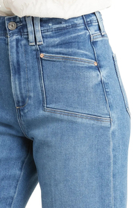 Faded Denim <b>Jeans</b> Manufacturer Service Women's Streetwear Fashion Wide Leg Denim <b>Jeans</b> And Baggy Stacked Monkey Wash - Product Image 5