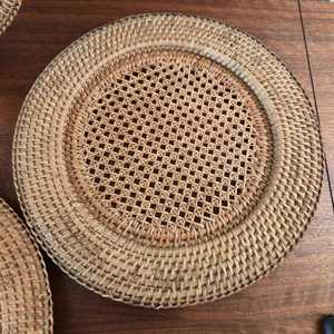Trending Pattern 2026 Selling Rattan Charger Plate <b>Table</b> Top Decoration Plate Made by Indian Artician By UO Indian Manufacturer - Product Image 5