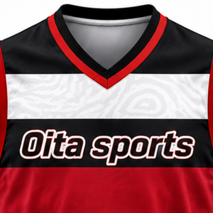 Ensemble de maillot et short de volley-ball noir, rouge et blanc, sans manches, sublimé, tenue de sport professionnelle pour compétition d'équipe - Product Image 4