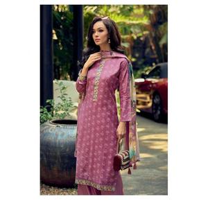 PANTALÓN DE TRABAJO DE IMPRESIÓN DIGITAL DE MUSELINA DE DISEÑADOR CON DUPATTA PINK - Product Image 5