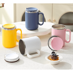 Tasse à café personnalisée avec logo, en acier inoxydable à paroi simple, avec poignée, impression UV, tasse à café de camping pour cadeau d'entreprise, faible MOQ - Product Image 2