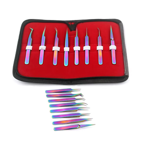Juego de 8 Pinzas para Pestañas de Acero Inoxidable Duradero con Punta Suave y Estuche con Cierre para Uso Preciso en Cejas - Product Image 6