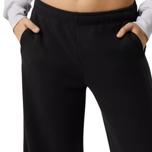 Women <b>Black</b> Wide <b>Leg</b> Fleece Sweatpants Elastic Waist Loose Fit Casual Soft Winter Lounge <b>Straight</b> <b>Leg</b> <b>Trousers</b> - Product Image 3