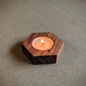 DECOR N UTILITY CRAFT Hexagon Wooden Tea Light Holder Handmade <b>Candle</b> Stand Christmas Home Decoration - Product Image 1