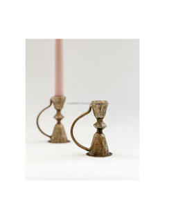 Premium weight brass <b>candle</b> holder crafted for spiritual <b>rituals</b> formal ceremonies and vintage table styling - Product Image 2