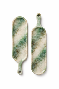 Plateau de service rond en résine bleu et crème, motif nuage, idéal pour la table à manger et la décoration intérieure – Vente chaude - Product Image 4