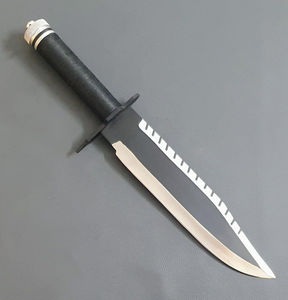 Couteau de survie extérieur 12 pouces le plus demandé |   Couteau à lame fixe en acier bicolore avec dos de lame en forme de scie et poignée texturée, qualité économique - Product Image 5