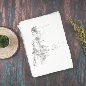 Papier Coton Artisanal Vierge à Bords Frangés, Sans Acide, Archival, pour Aquarelle, Invitations, Calligraphie, Artisanat, OEM, Formats A4 A6 - Product Image 2