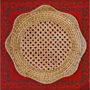 Placa de cargador de ratán de metal minimalista vintage de 13 pulgadas, placa de cargador de ratán barata, placa de cargador bohemio, placa de cargador de boda - Product Image 2