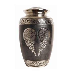 Flat Sided Aluminum Urn for Human Ashes Adult Size - Straight <b>Wall</b> Metal Cremation Urn - Even Panel <b>Memorial</b> Vase for Funeral - Product Image 2