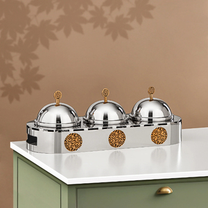 Plato de Metal Simple para Servir Frutos Secos, Dulces y Frutas Deshidratadas, Organizador de Mesa para el Hogar, Uso en Eid y Ramadán - Product Image 6