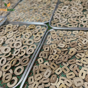 Boucles d'oreilles créoles en rotin artisanal léger bambou tissé Vintage lustre forme bohème paniers de rangement mode - Product Image 5