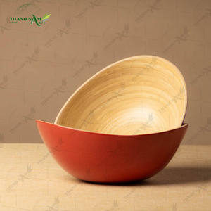 Spun Bamboo Bowl Handmade Eco Friendly Natural Bamboo Bowl for Salad Serving Home Kitchen Restaurant <b>Tableware</b> - Product Image 3