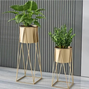Support de pot de fleurs en métal pour intérieur et extérieur, chambre, bureau, salon, balcon, avec pot de fleurs inclus - Product Image 3