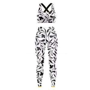 Conjunto de Yoga Personalizado al por Mayor para Mujer, 2 Piezas, Sujetador Deportivo, Leggings de Cintura Alta, Ropa Deportiva Estampada para Gimnasio, Traje a Juego para Entrenamiento, OEM - Product Image 4