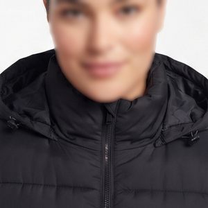 <b>Women's</b> Quilted Puffer Jacket With Hood Zipper Closure <b>Winter</b> Outerwear <b>Black</b> Puffer <b>Coat</b> <b>Women's</b> Fashion Style Puffer Jackets - Product Image 5
