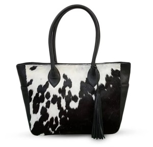 Bolso Tote de Cuero Genuino con Pelo, Estilo Vintage, Gran Capacidad, Ligero y Portátil, para Llevar al Hombro - Product Image 2