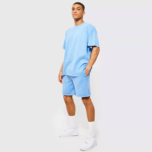 Ensemble de survêtement décontracté pour homme en polyester tricoté imprimé à manches courtes, nouvelle collection été 2025, tendance, séchage rapide - Product Image 6