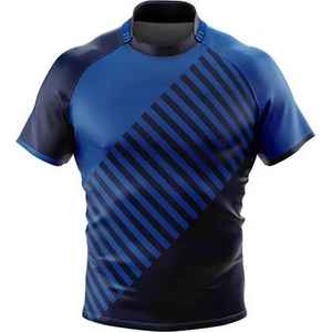 Vêtements de sport personnalisés de qualité supérieure, 100% polyester, manches courtes, séchage rapide, maillots de rugby - Product Image 1