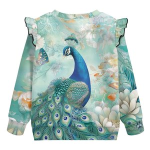 เสื้อสเวตเชิ้ตคุณภาพสูงสำหรับเด็ก เสื้อผ้ากีฬาเด็ก เสื้อสเวตเชิ้ตถักสำหรับฤดูใบไม้ร่วงและฤดูหนาว เสื้อสเวตเชิ้ตเด็กผู้หญิงแขนบานสำหรับฤดูใบไม้ร่วง - Product Image 4