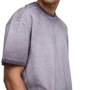 T-shirt Streetwear décontracté pour hommes en gros Nouveau T-shirt vintage 100% coton délavé à l'acide Design vieilli délavé personnalisé - Product Image 2