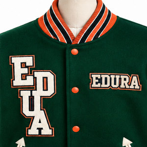 Veste universitaire en laine pour homme Ghost Dunks, verte et blanche, avec patch brodé, coupe-vent, écologique, respirante, col rond, streetwear - Product Image 6