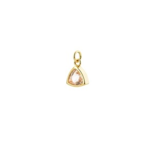 Citrine Quartz Trillion Shape Gemstone Pendant - 925 Sterling <b>Silver</b> Gold Plated Bezel Pendant, Faceted Gemstone Tiny <b>Charm</b> - Product Image 1