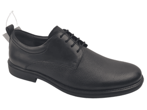Chaussures habillées pour hommes en cuir véritable noir, style Oxford, à enfiler, respirantes, avec doublure en cuir véritable et semelle extérieure ergonomique en caoutchouc gaufré - Product Image 1