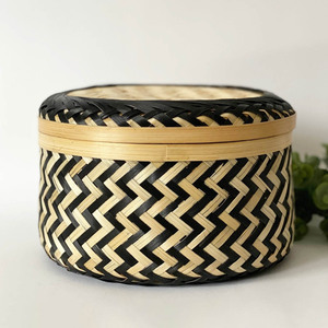 Cajas de almacenamiento de bambú de colores, contenedores para pasteles tipo sándwich, cajas con tapa artesanales de venta rápida. - Product Image 1
