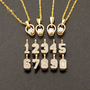 Trendy Moissanite Jewelry 925 Silver Rhodium Plated Iced Personalized Lucky Number Date Memorial Heart Pendant Party Unisex Gift - Product Image 6