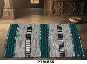 Tapis moderne en coton rayé, tapis antidérapant pour salon, tapis rectangulaire à tissage plat, tapis en coton pour salon PTM-555 - Product Image 4