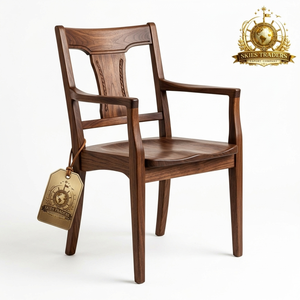Traditional Hand Carved Solid Wood Dining <b>Chair</b> Vintage Floral Pattern Back Rest Side <b>Chair</b> Classic Restaurant Furniture - Product Image 3