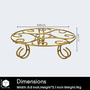 Support de pot pour jardin, support de pot antirouille pour balcon extérieur, support de pot de fleurs pour balcon, support de pot pour intérieur/extérieur en fer - Product Image 3