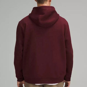 Sudadera con Capucha Unisex Color Borgoña, Corte Regular, Color Sólido, Ropa Casual de Invierno, Diseño con Bolsillos, Tejido de Poliéster/Algodón - Product Image 6