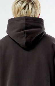Premium Quality Dark Brown <b>NY</b> Raw Applique Full Zip Unisex <b>Hoodie</b> Breathable Cotton Blended Streetwear Distrust <b>Hoodie</b> For Men - Product Image 2